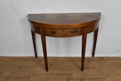 Lot 1095 - George III mahogany demi-lune tea table