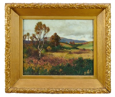 Lot 1336 - Allan Sutherland (1885-1918) early 20th century, oil on canvas - Scottish Landscape, signed, 41cm x 51cm, in glazed gilt frame