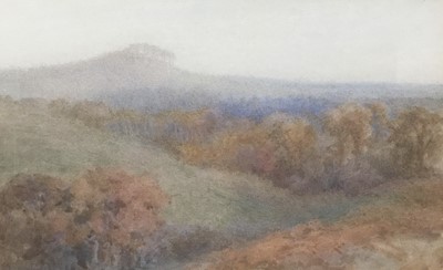 Lot 606 - Victor Wyatt Burnand (1868-1940) watercolour - Crooksbury Hill