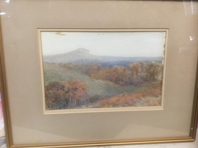 Lot 606 - Victor Wyatt Burnand (1868-1940) watercolour - Crooksbury Hill