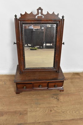 Lot 1096 - George III mahogany swing frame toilet mirror