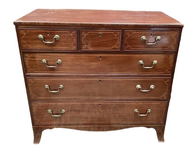 Lot 1099 - Regency Scottish mahogany and boxwood line inlaid chest of drawers