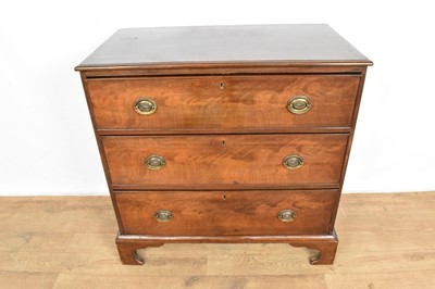 Lot 1097 - George III mahogany three drawer chest