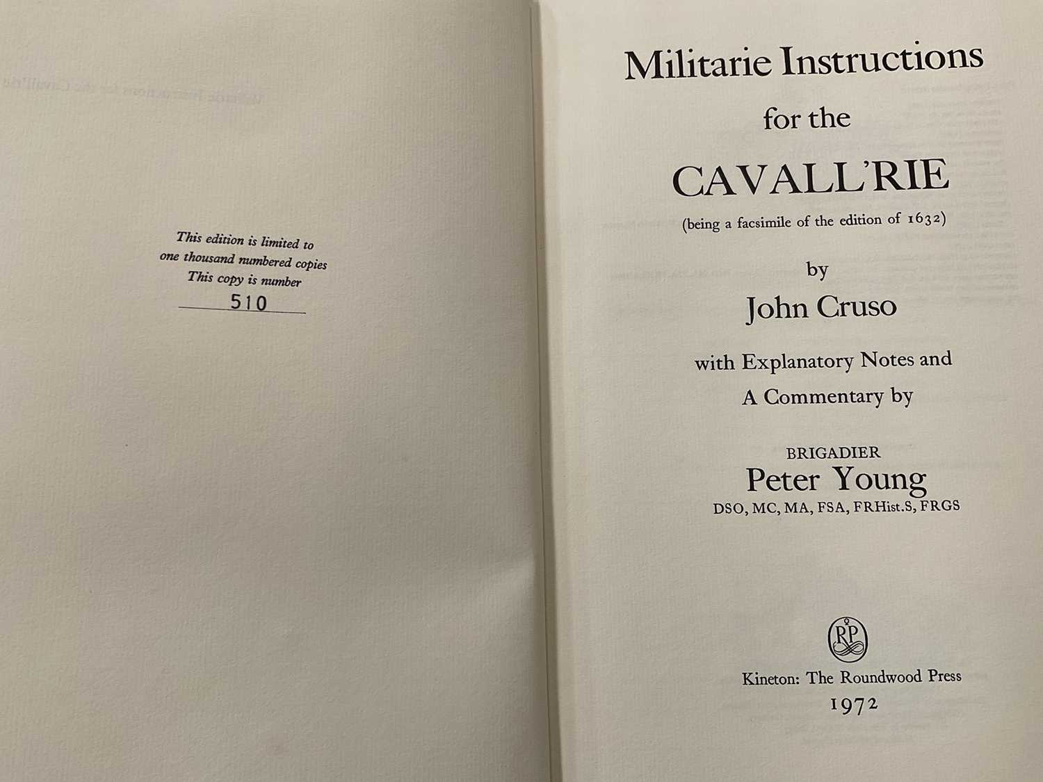 Lot 1694 - John Cruso - Militarie Instructions for the Cavall'rie, 1972 facsimile