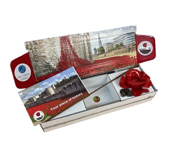 Lot 710 - Paul Cummins Tower of London ceramic poppy, one of 888,246 placed outside the Tower of London in 2014 to marks the centenary of the First World War, in original box with paperwork.