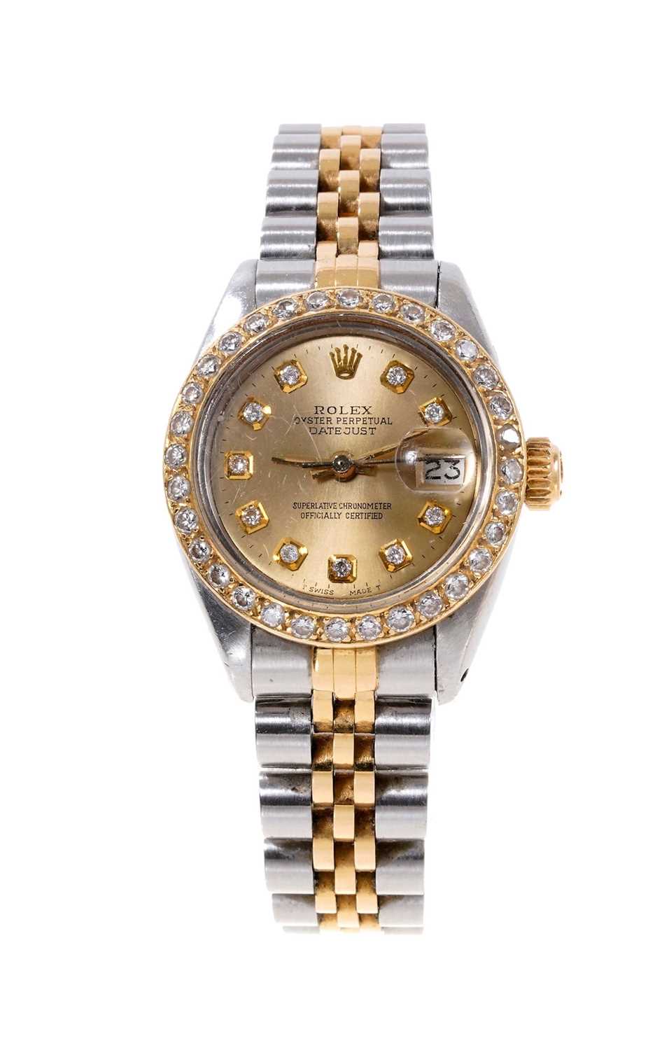 Lot 556 - Ladies Rolex DateJust stainless steel wristwatch