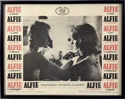 Lot 305 - 1960s Film poster - Alfie, 27cm x 35cm, in glazed frame