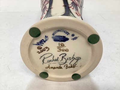 Lot 1145 - Moorcroft pottery limited edition vase decorated in the Marinka pattern, no.10 of 300, signed Rachel Bishop and Amanda Baker, dated 2003, 37cm high, boxed