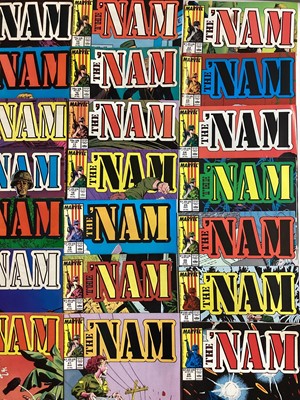 Lot 52 - Marvel Comics The 'Nam (1986 to 1993). Complete run from issue 1 - 36 and an incomplete run from issue 39 to 84. Mostly American price vatients. Approximately 68 comics.