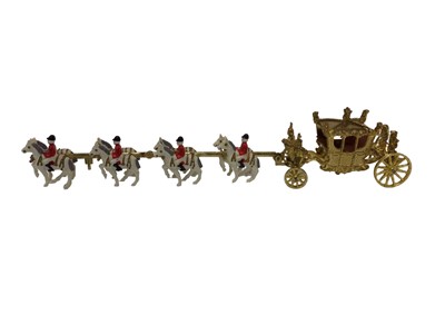Lot 1860 - Corgi 1902 State Landau - The Queen's Silver Jubilee 1977 (x2), Dinky Cinderella's Coach, all boxed, a loose coach and horses, plus boxed Corgi cars