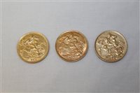 Lot 2144 - G.B. Edward VII gold Sovereigns - 1902, 1904M...