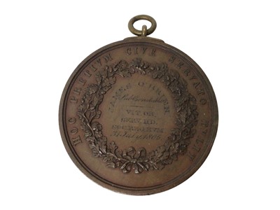 Lot 436 - G.B. - Royal Humane Society Bronze Medal (Dia: 51mm) awarded to James O'Brien, Sub Constable 31 July 1865, with Latin inscription 'Vit. Ob. Serv. D.D. Soc. Reg. HVM.' (N.B. For the successful savin...