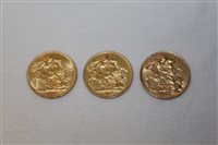 Lot 2148 - G.B. George V gold Sovereigns - 1913 (x 2) and...