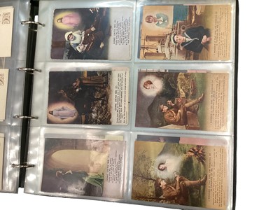 Lot 1437 - Two Albums Postcards of Bamforth song cards, mostly sets, plus some framed & glazed sets
