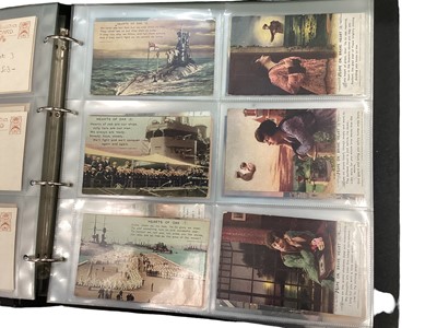 Lot 1437 - Two Albums Postcards of Bamforth song cards, mostly sets, plus some framed & glazed sets
