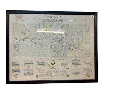 Lot 417 - Second World War period map- 'Dunkirk to Berlin June 1940 - July 1945, Journeys Undertaken by The Rt. Honble. Winston S. Churchill O.M., C.H., F.R.S., M.P., in Defence of The British Commonwealth a...