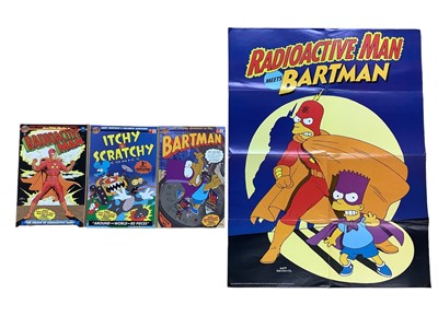 Lot 124 - Three Bongo Simpsons Comics, Bartman #1 with poster, Radioactive Man #1 with poster and Itchy & Scratchy #1 with poster together with Radioactive Man meets Bartman poster