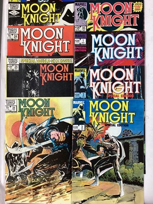 Lot 93 - Marvel Comics Moon Knight (1980's). To include Moon Knight #1 (1980) first apperance of Bushman and Khonshu, issues 24, 25, 29 and others. Together with Moon Knight special edition 1-3 (1983 and 19...