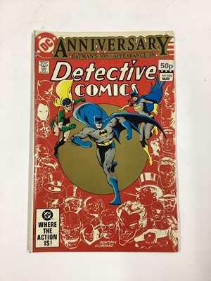 Lot 37 - DC Comics (1980's) Batman Anniversary's. Detective Comics #572 Fifty years anniversary issue, The Brave and the Bold #200 anniversary issue, Batman #400 anniversary issue, Detective Comics Batman's...