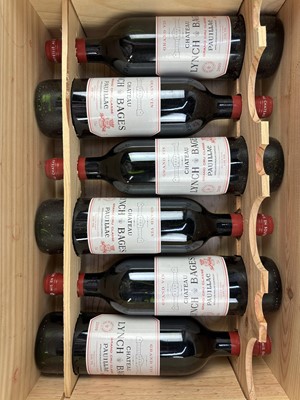 Lot 1 - 6 Bottles (75cl) Chateau Lynch Bages 2000 in original 12 bottle wooden case