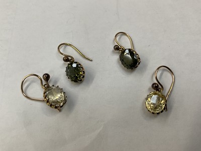 Lot 422 - Two pairs of Edwardian earrings