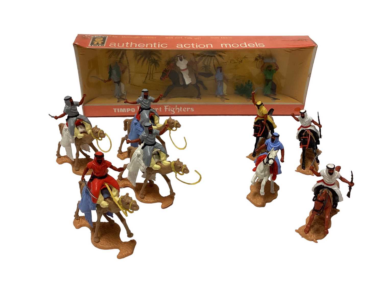 Lot 1878 - Timpo Toys mounted Arabs on camels, Desert Army Cavalry and Eskimos (2 boxes)