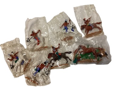 Lot 1879 - Timpo Toys American Cowboys & Red Indians, accessories, Britains and others (2 boxes)