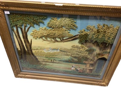 Lot 2469 - Large 19th century Swiss needlework picture in glazed gilt frame