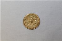 Lot 2161 - U.S.A. 1892 Coronet Head gold Five Dollars....