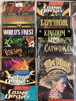 Lot 78 - Quantity of DC Comics Graphic Novels to include World's Finest 1-3, Cosmic Odyssey 1-4, The Psycho 1-3, Kid Eternity 1-3 and others