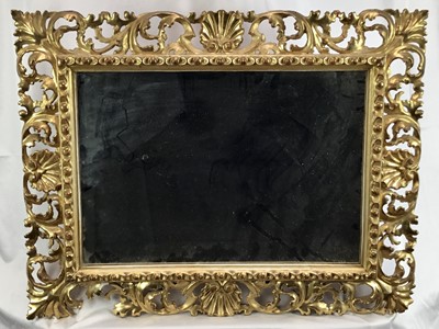 Lot 102 - Florentine carved and gold leaf picture frame/mirror, 64cm x 50cm, inside 45cm x 31.5cm