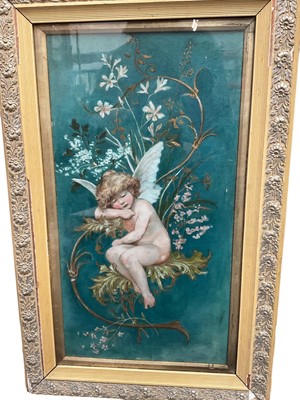 Lot 317 - Pair of early 20th century oil paintings of fairies in glazed frames