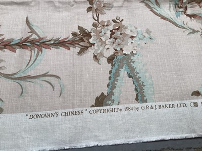 Lot 2142 - A small selection of fabric pieces, including "Versailles" by Jason D'Souza, "Donovan's Chinese" 1984 by G.P. & J Baker LTD, "Vicky Flower Album Vol I A Warner Print".