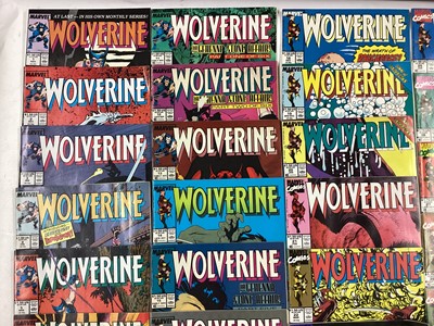 Lot 62 - Marvel Comics Wolverine #1 (1988). First on going monthly solo series and first Patch apperance. Together with an incomplete run from issue 2 - 30 from same series to include issues 27 - 30, four p...