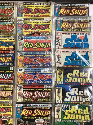 Lot 77 - Marvel Comics Red Sonja #1 (1977). First solo series, together with an incomplete run from issues 2 - 15 (1977 - 1979). Also with later series, to include Red Sonja #1 (1983) and others. Approximat...