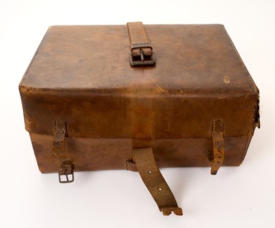 Lot 394 - Victorian brass bound rosewood toilet box with fitted leather case