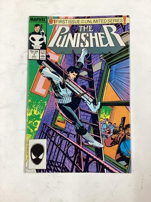 Lot 63 - Marvel Comics The Punisher #1 (1986). 1 in a four issue limited series, to include an incomplete run from issue 1 - 50 (1987 - 1991). Together with The Punisher #75 (1993) and others.