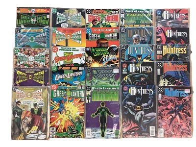 Lot 118 - Large quantity of DC Comics. (1988-91) Green Arrow #1-45 (missing #4 #5 #8 #22 #30 #41) #50 #75. Mike Grell's Green Arrow "The Longbow Hunters Book 1-3, (1989-90) Complete run of The Huntress #1-19...