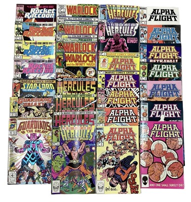 Lot 86 - Marvel Comics Alpha Flight (1983 to 1988) an incomplete run from issue 1 - 53, to include annuals and later issues. Together with Hercules #1 (1982) first solo series, and other Hercules comics. Al...