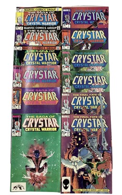 Lot 91 - Marvel Comics the saga of Crystar crystal warrior issues 1 - 11 (1983 to 1985). Missing issue 9 and some duplicates. (12)