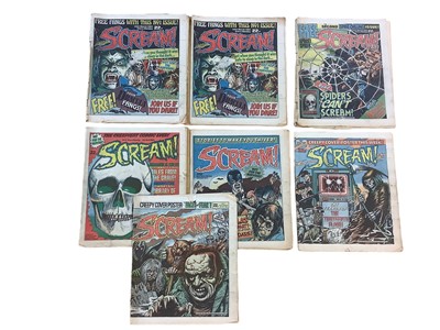 Lot 137 - Seven (1984) Scream! Magazines #1(2) (both missing fangs) #2 #3 #5 #7 #9