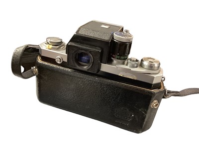 Lot 2354 - Nikon F SLR camera in leather case, serial number 7081404, circa Feb-April 1970.