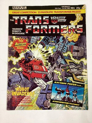 Lot 31 - Marvel Comics the Transformers #1 (1984). First apperance of the Autobots and Decepticons, 1 in a four issue limited series, together with issue 2 and 4 and includes the Transformers #5 (1985). Als...