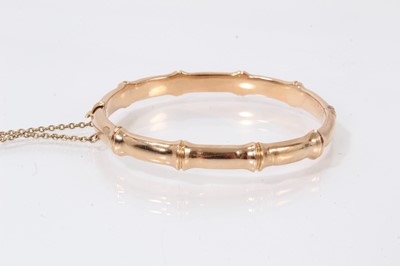 Lot 464 - Late Victorian hinged bangle with bamboo design