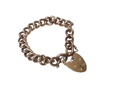 Lot 67 - 9ct gold curb link bracelet with padlock clasp