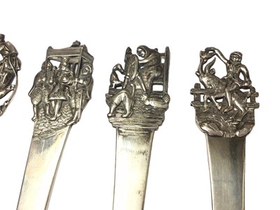 Lot 79 - Set of six Danish silver forks with figural terminals, makers mark Johannes Siggaard