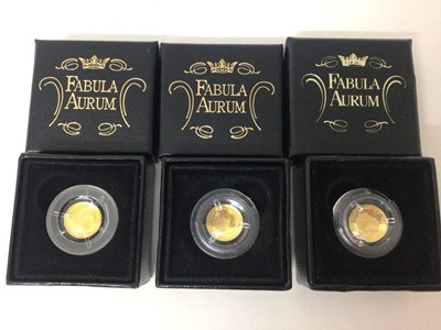 Lot 449 - Tristian Da Cunha - Gold 24 carat Half Crown's 2009 x 3 (N.B. Wt.½ gm each, total Wt. 1.5gm - Encapsulated & boxed) (3 coins)