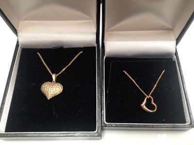 Lot 86 - Five 9ct gold pendants on 9ct gold chains