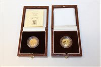 Lot 2125 - G.B. Elizabeth II 1987 and 1990 Gold Proof...