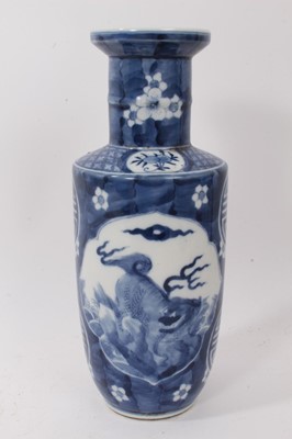 Lot 110 - Chinese blue and white rouleau vase